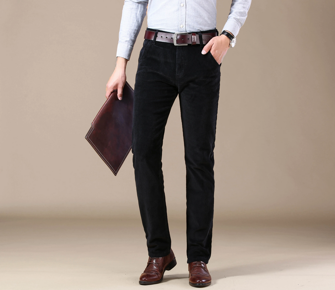 Ademende Nette Corduroy Heren Broek Met Rechte Pijpen - Lucas