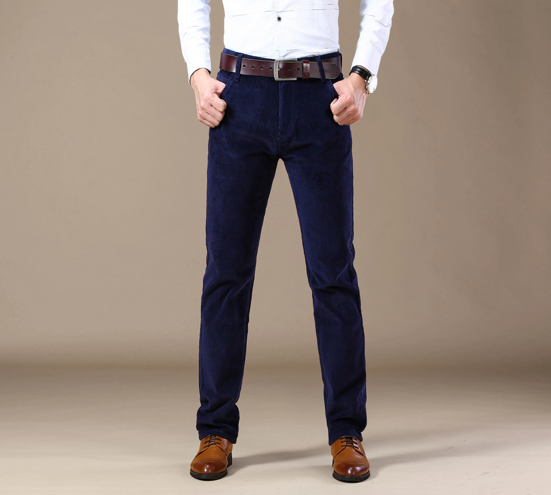 Ademende Nette Corduroy Heren Broek Met Rechte Pijpen - Lucas