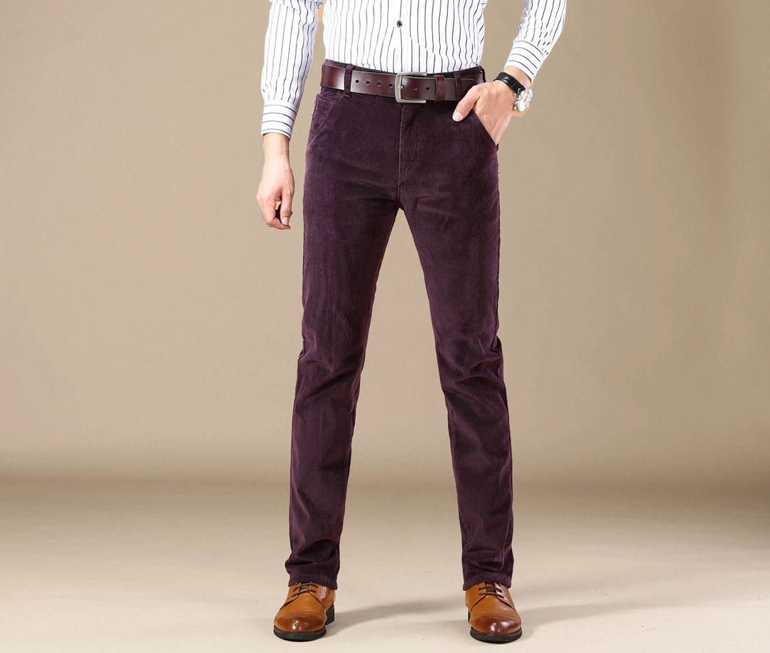 Ademende Nette Corduroy Heren Broek Met Rechte Pijpen - Lucas
