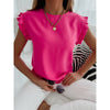 Blouse Met Korte Mouwen & Effen Kleuren Dames