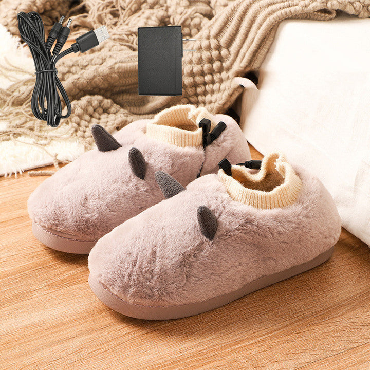 Verwarmde pantoffels met USB en superzacht velours, unisex