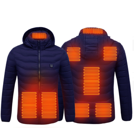 Verwarmde jas met 8 zones of verwarmd T-shirt, in 4 kleuren