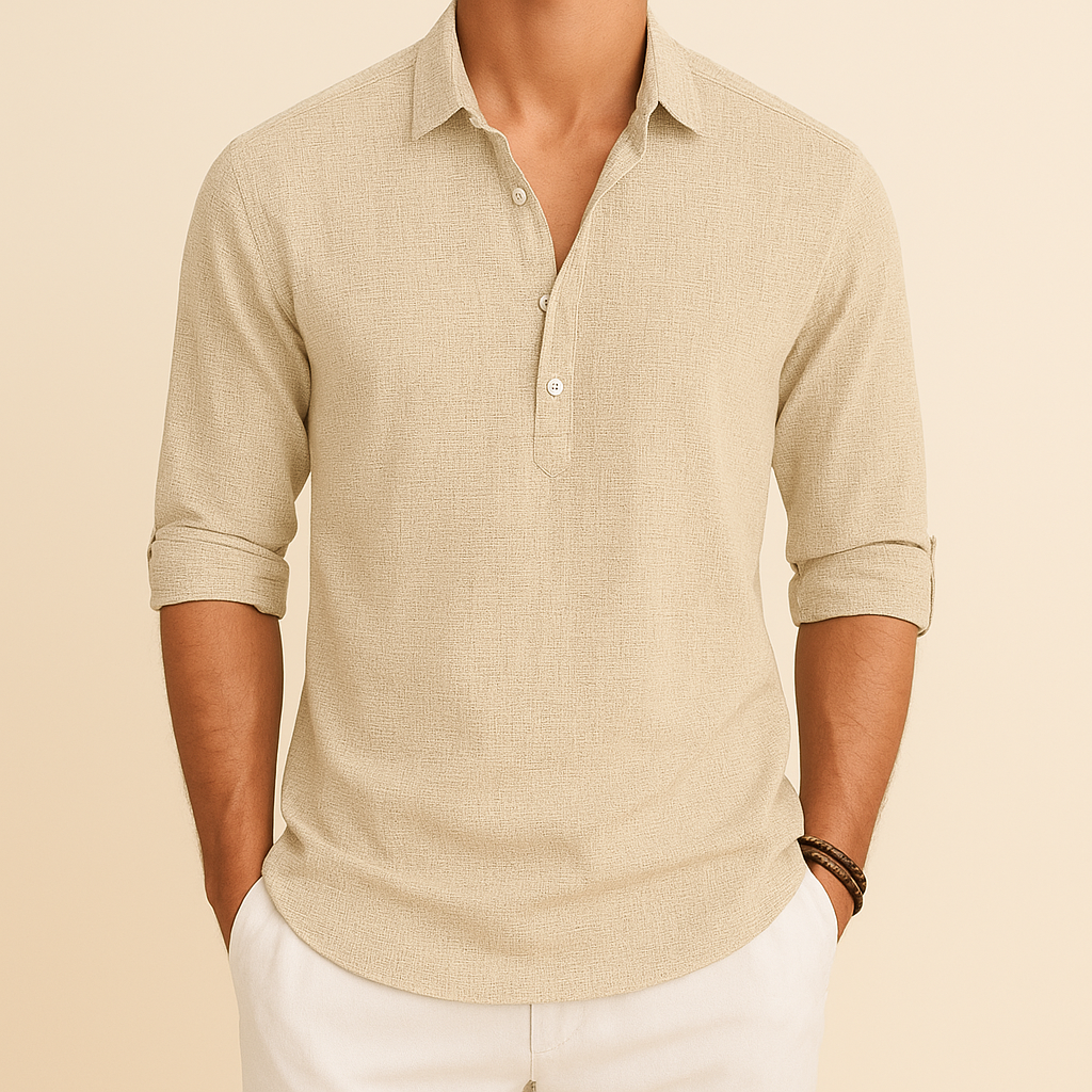 Heren los overhemd met lange mouwen voor casual gebruik