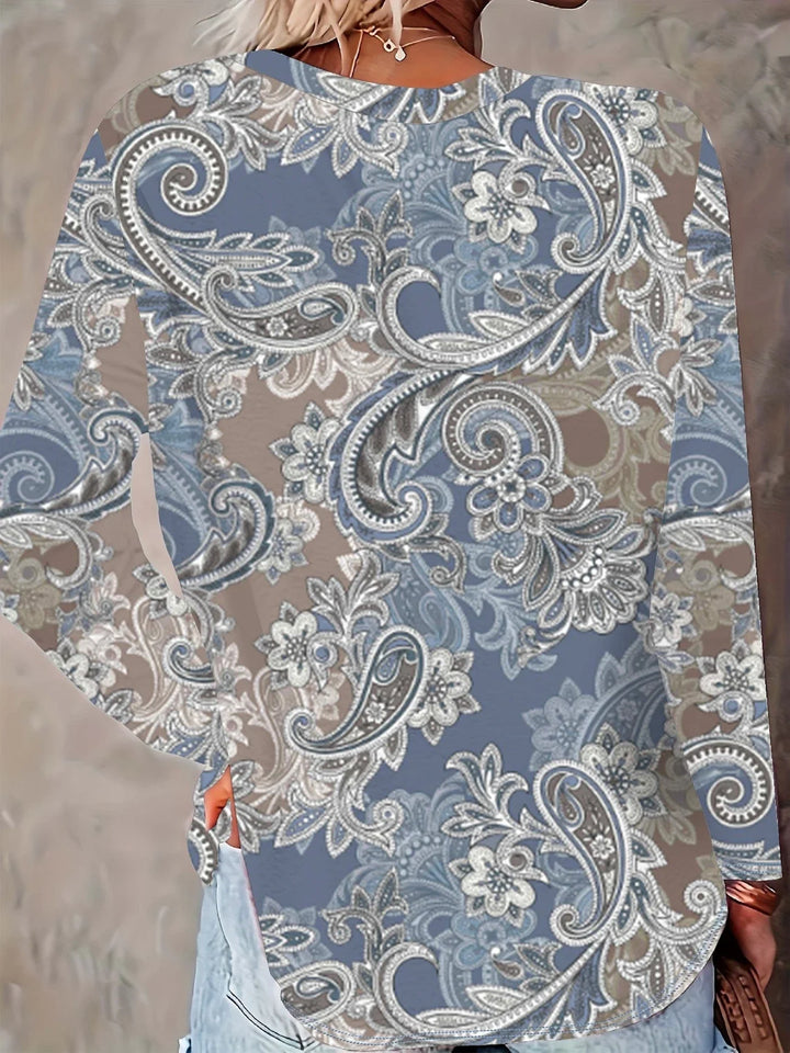 FloralEase – Casual T-Shirt met Bloemenprint voor Dames