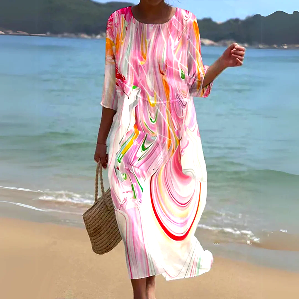 Soepele en lichte elegante midi-jurk voor dames