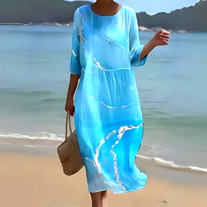 Soepele en lichte elegante midi-jurk voor dames