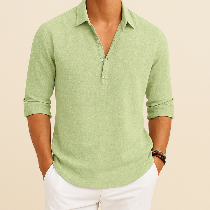 Heren los overhemd met lange mouwen voor casual gebruik