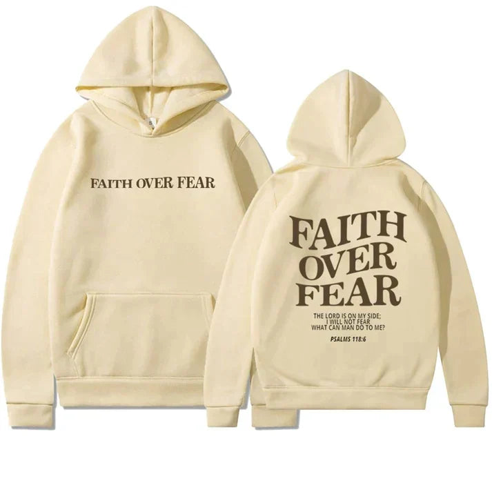 Uniseks Hoodie "Geloof Over Angst" Psalmen 118:6 - Faithmore
