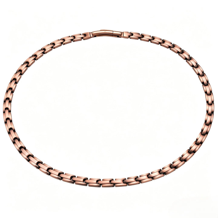 Unisex Red Copper Braided Necklace