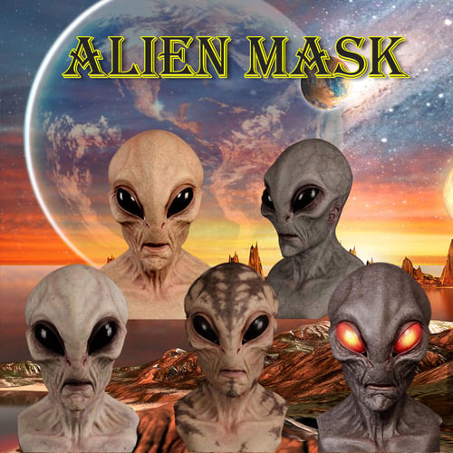 Realistisch CosmicMorph Aliëngezicht | Halloweenkostuum-accessoire, volledig handbeschilderd