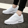 Witte Leren Sneakers met Hoge Zool voor Heren
