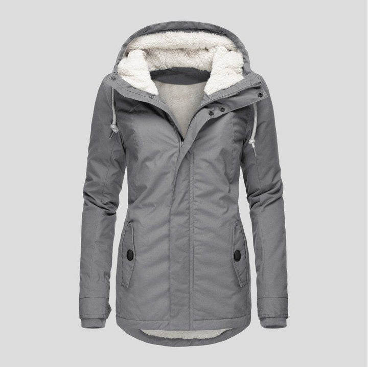 Parka met fleecevoering, capuchon en zakken voor dames