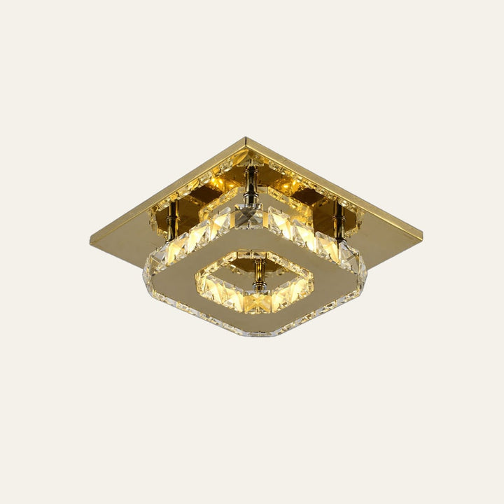 Plafondlamp met led, kristal en vierkant ontwerp voor de slaapkamer