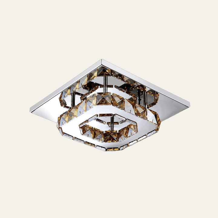 Plafondlamp met led, kristal en vierkant ontwerp voor de slaapkamer