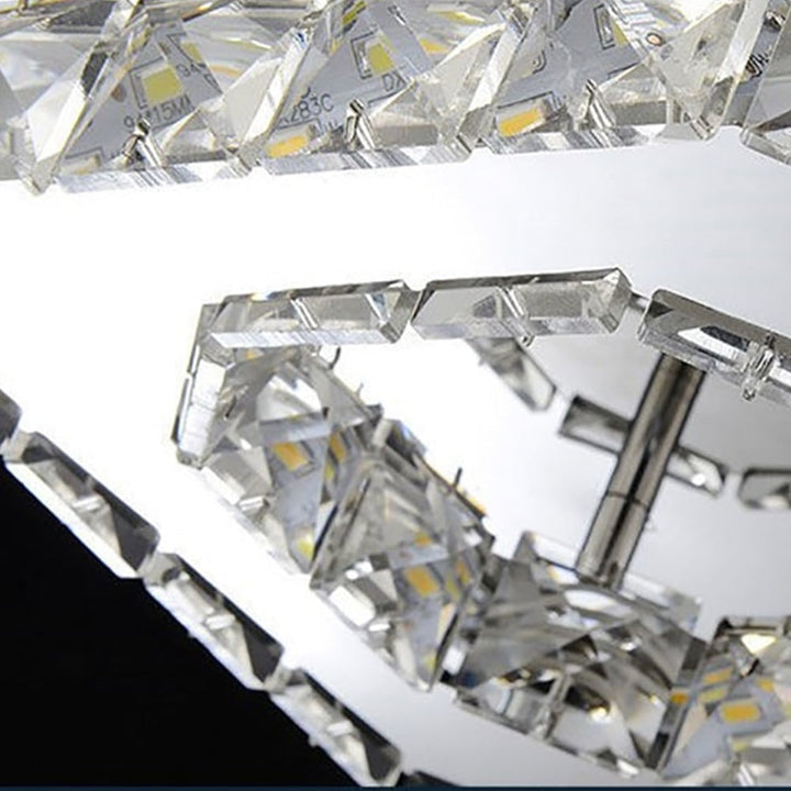 Plafondlamp met led, kristal en vierkant ontwerp voor de slaapkamer