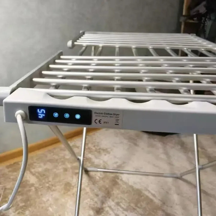 Opvouwbaar elektrisch wasrek met verwarmde stangen, energiezuinig binnenwasrek