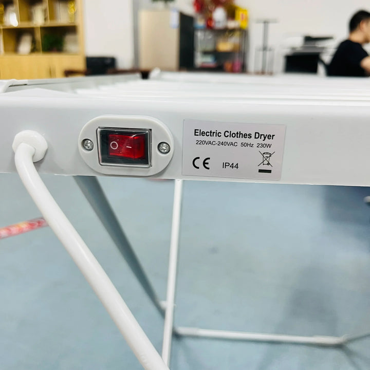 Opvouwbaar elektrisch wasrek met verwarmde stangen, energiezuinig binnenwasrek