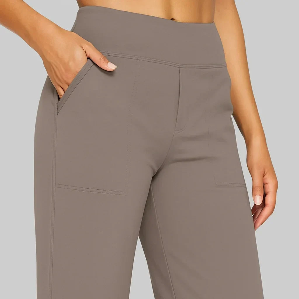Dames Broek Hoge Taille Stretch – Comfortabele Pull-On Pantalon