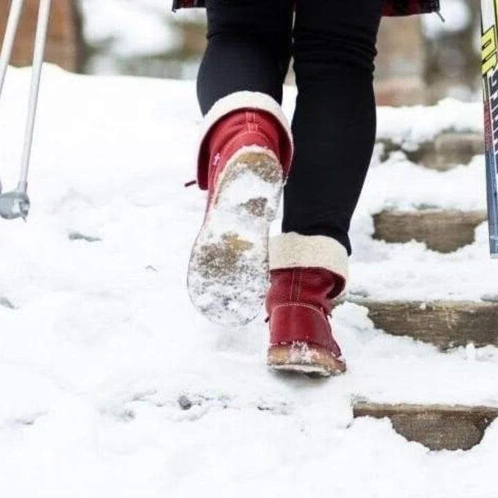 Gevoerde veterlaarzen met bontlook voor winterdagen voor dames