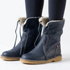 Gevoerde veterlaarzen met bontlook voor winterdagen voor dames
