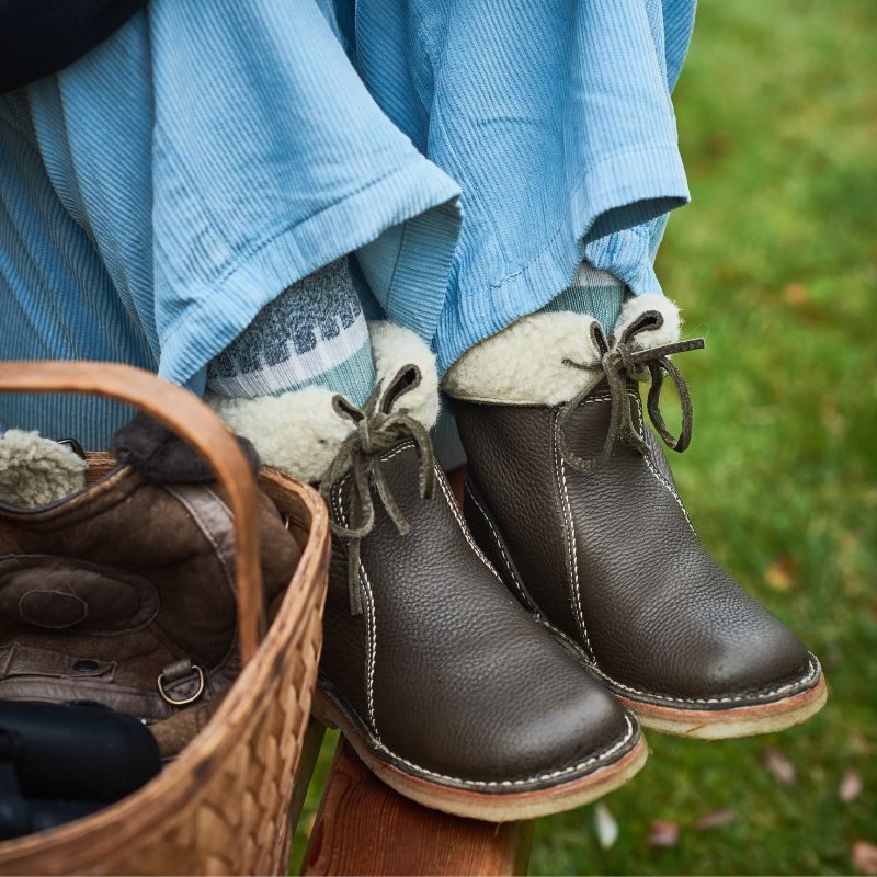Gevoerde veterlaarzen met bontlook voor winterdagen voor dames