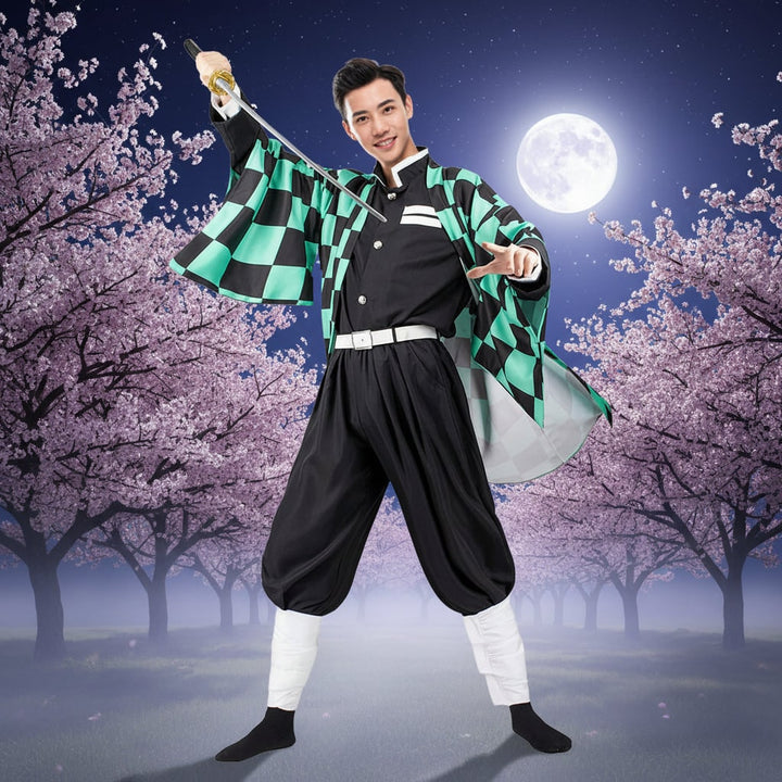 Halloween anime cosplaykostuum en outfit voor verkleden als personage met haorijas en beenwikkels