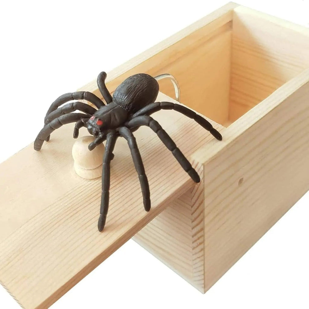 Halloween-grappakketdoos met spin als grap en veerbelaste verrassingsdozen die openspringen