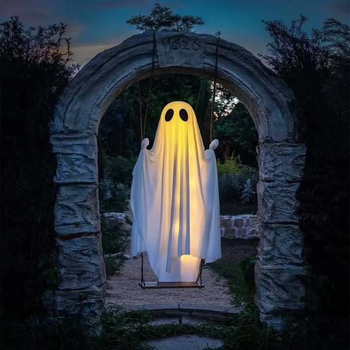 Halloween hangende spookdecoratie met ledlicht en afstandsbediening voor grote tuin buiten en feest