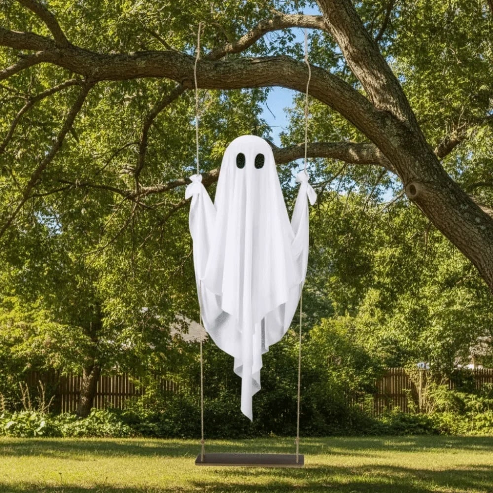 Halloween hangende spookdecoratie met ledlicht en afstandsbediening voor grote tuin buiten en feest