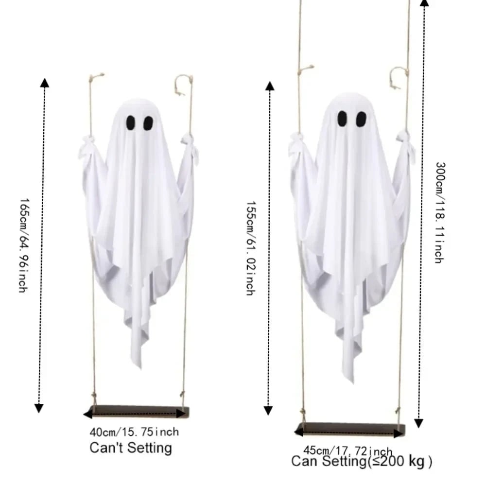 Halloween hangende spookdecoratie met ledlicht en afstandsbediening voor grote tuin buiten en feest