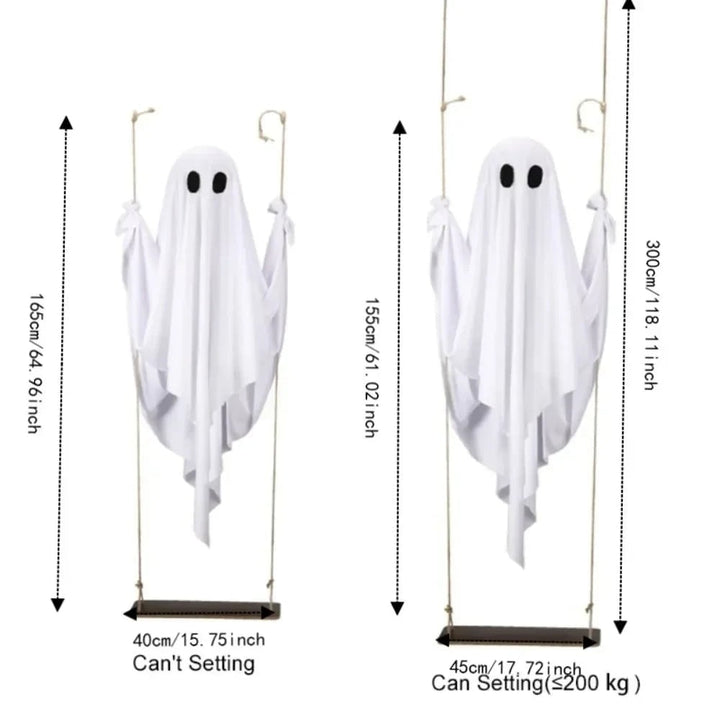Halloween hangende spookdecoratie met ledlicht en afstandsbediening voor grote tuin buiten en feest