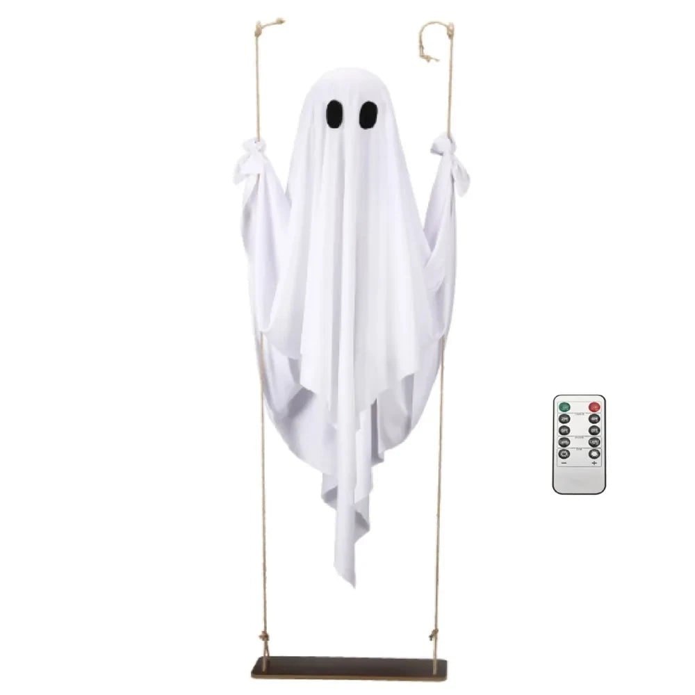 Halloween hangende spookdecoratie met ledlicht en afstandsbediening voor grote tuin buiten en feest