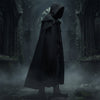 Halloween cape met capuchon en geborduurde rand voor heksenkostuum, feest, Roodkapje