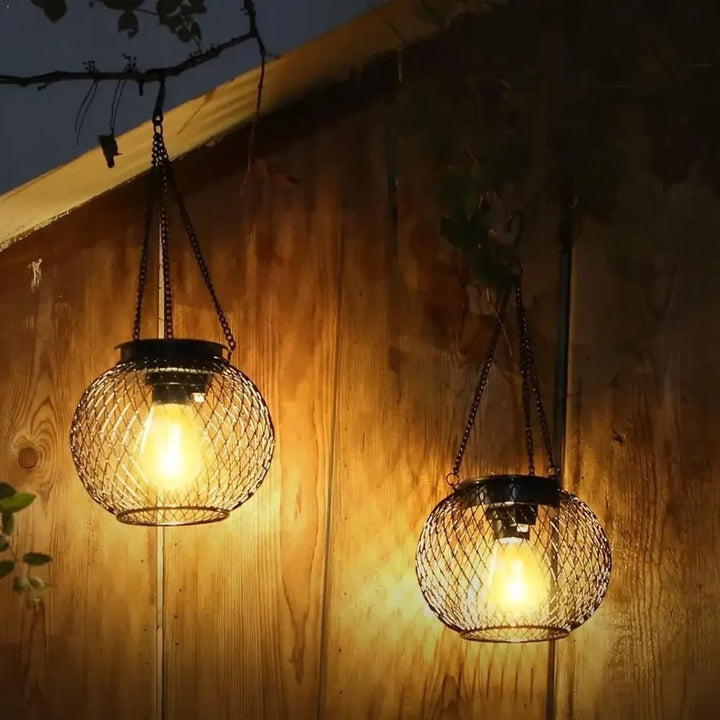 Halloween zonne-energie hanglantaarn met decoratieve LED-buitenverlichting voor de patio