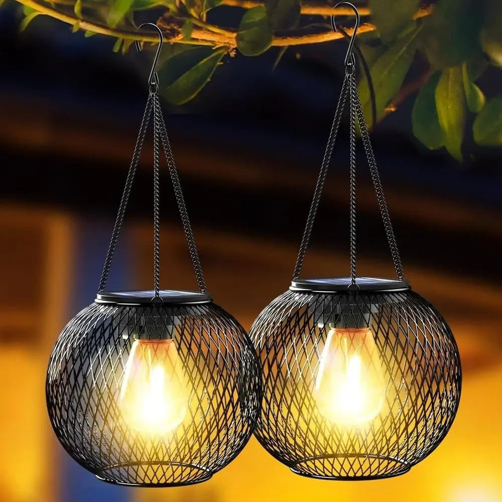 Halloween zonne-energie hanglantaarn met decoratieve LED-buitenverlichting voor de patio