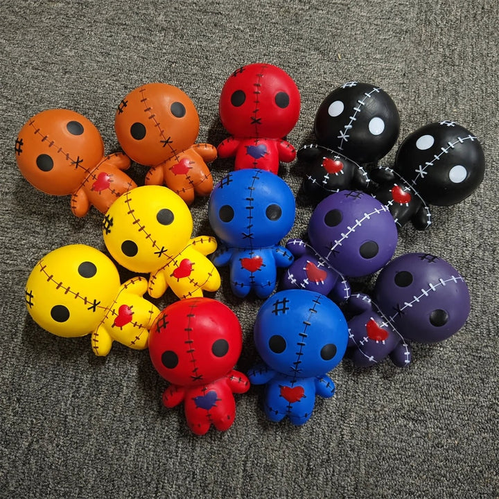 Halloween squishy, langzaam rijzend voodoopop met gestikte details voor stressverlichting en uitdeelcadeautjes