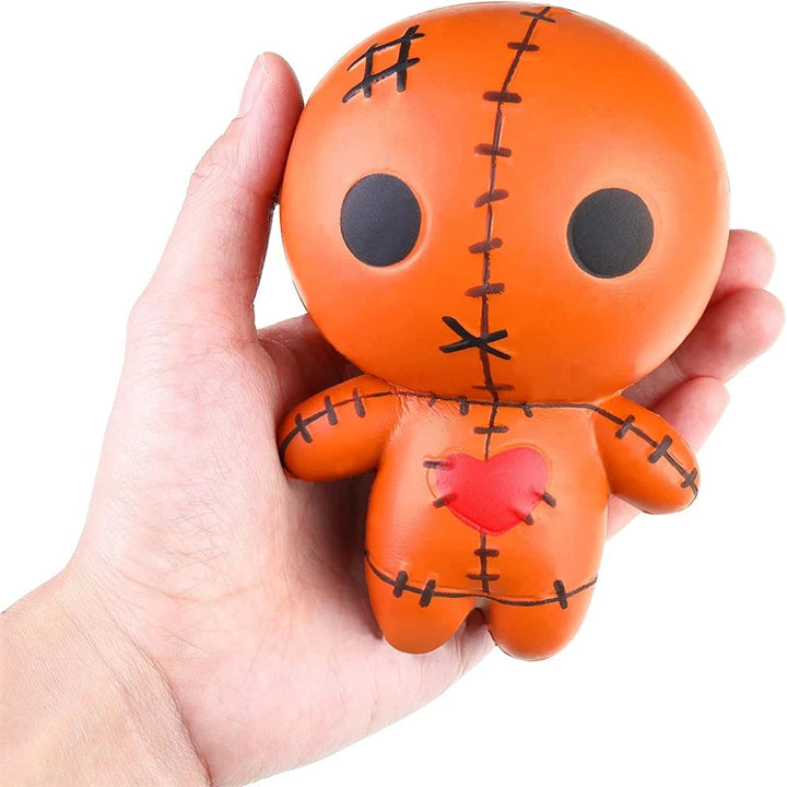 Halloween squishy, langzaam rijzend voodoopop met gestikte details voor stressverlichting en uitdeelcadeautjes