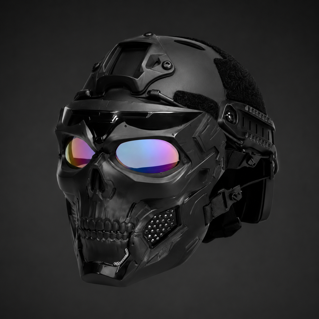 Halloween tactisch schedelmasker en gezichtsmasker met beschermbril voor cosplay airsoft paintball feest