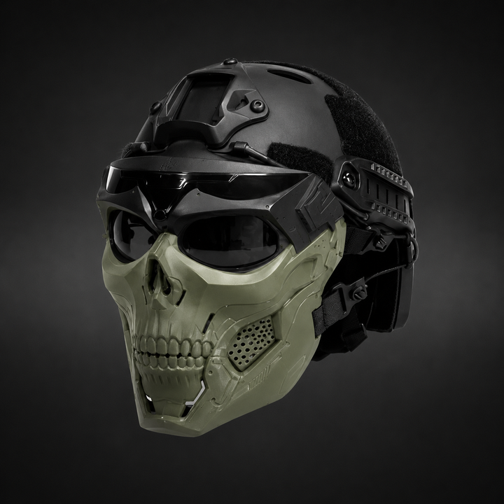 Halloween tactisch schedelmasker en gezichtsmasker met beschermbril voor cosplay airsoft paintball feest