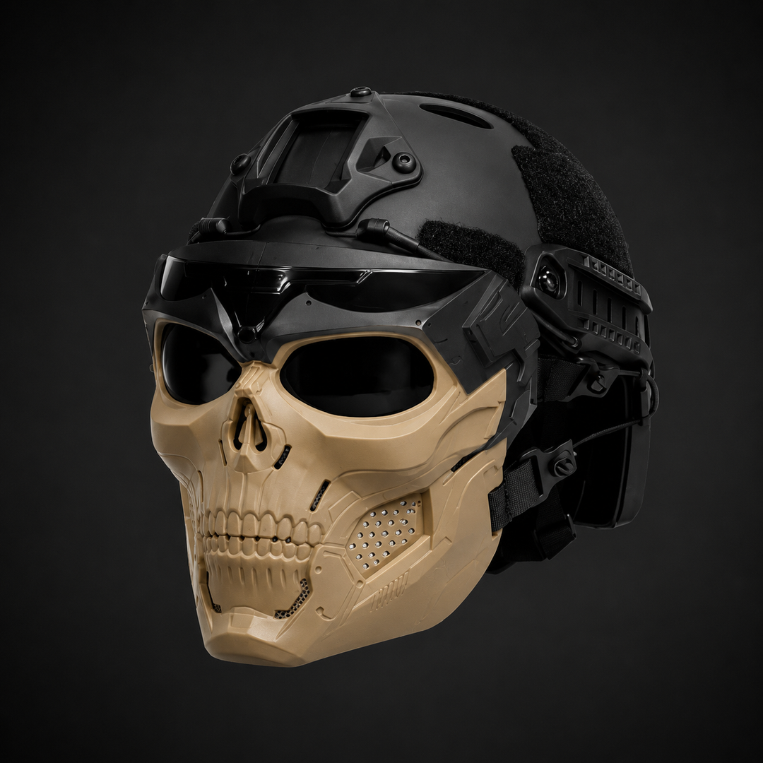 Halloween tactisch schedelmasker en gezichtsmasker met beschermbril voor cosplay airsoft paintball feest