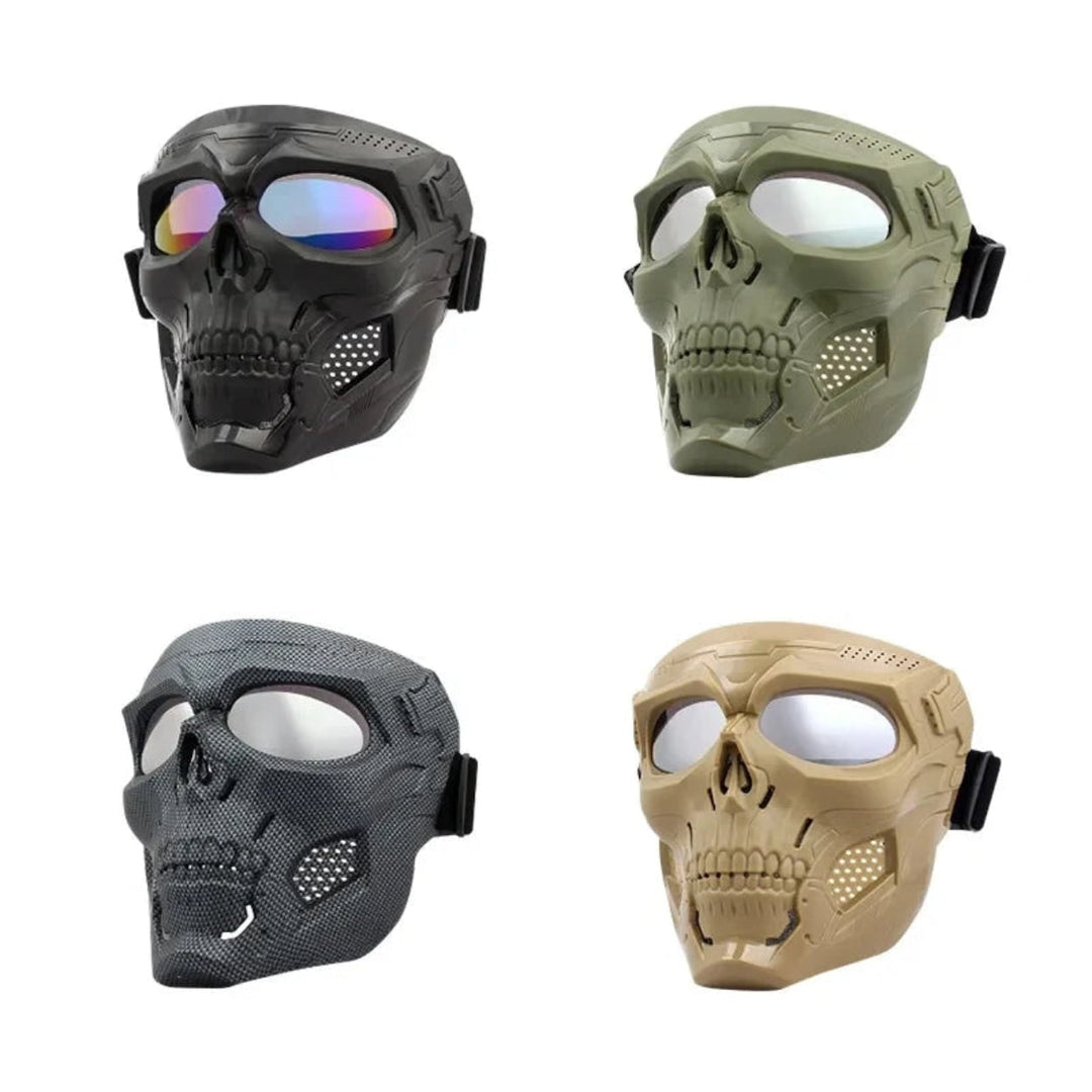 Halloween tactisch schedelmasker en gezichtsmasker met beschermbril voor cosplay airsoft paintball feest
