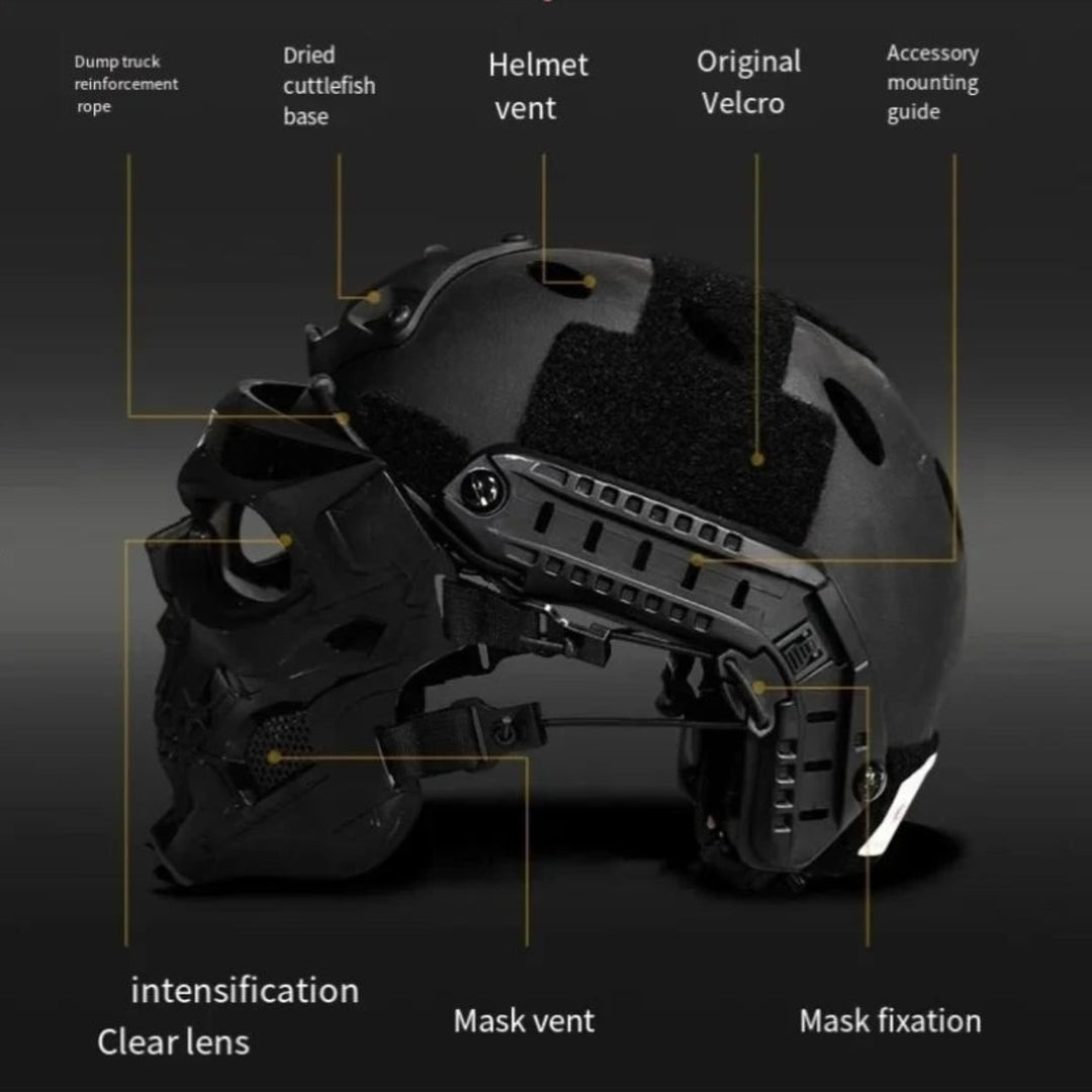 Halloween tactisch schedelmasker en gezichtsmasker met beschermbril voor cosplay airsoft paintball feest