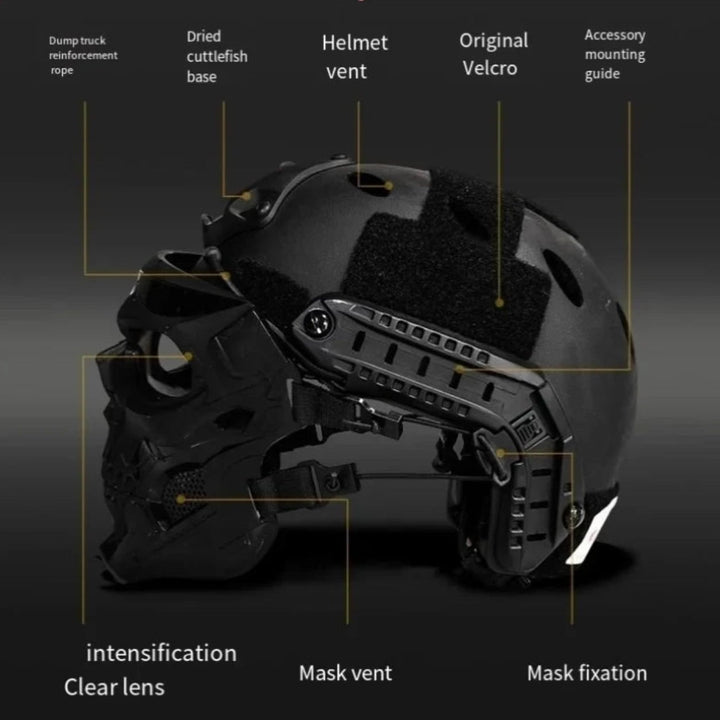 Halloween tactisch schedelmasker en gezichtsmasker met beschermbril voor cosplay airsoft paintball feest