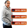 Verwarmde hoodie met rits, capuchon en USB-warmtezones