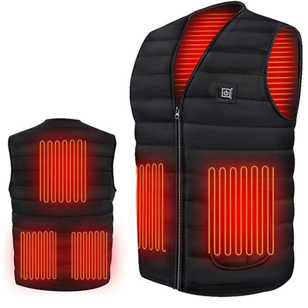 Verwarmde bodywarmer met carbonvezel en drie standen