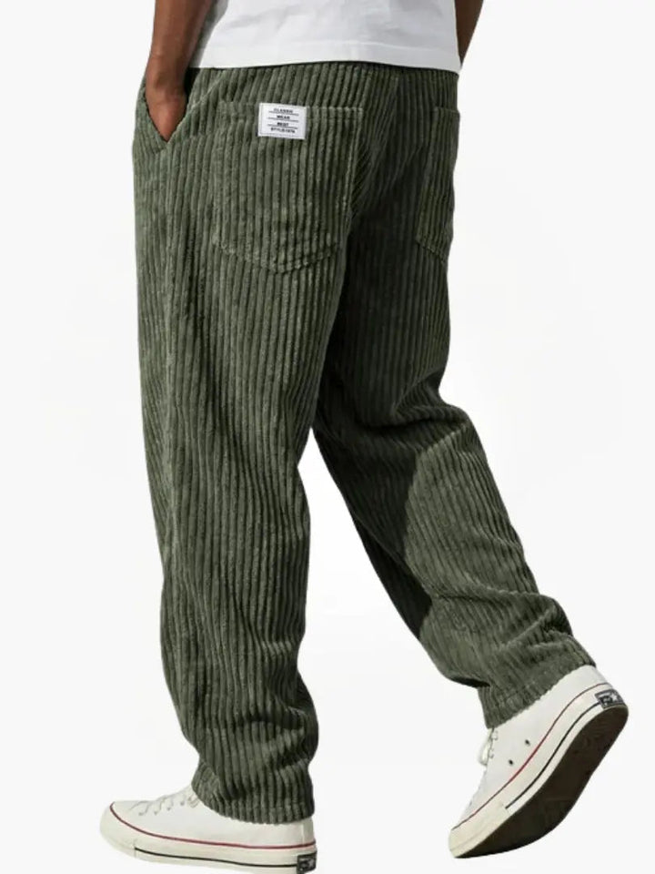Heren Ribbroek met Elastische Tailleband en Steekzakken