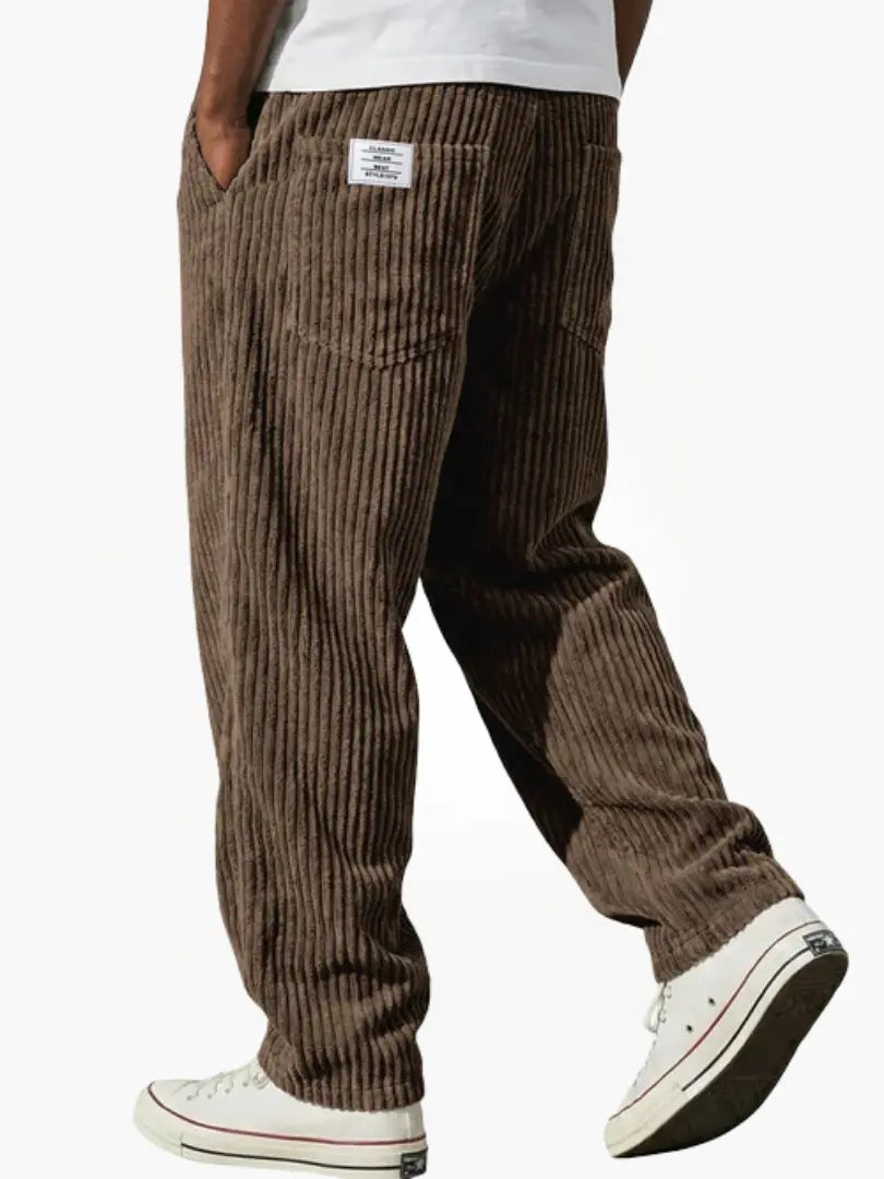 Heren Ribbroek met Elastische Tailleband en Steekzakken