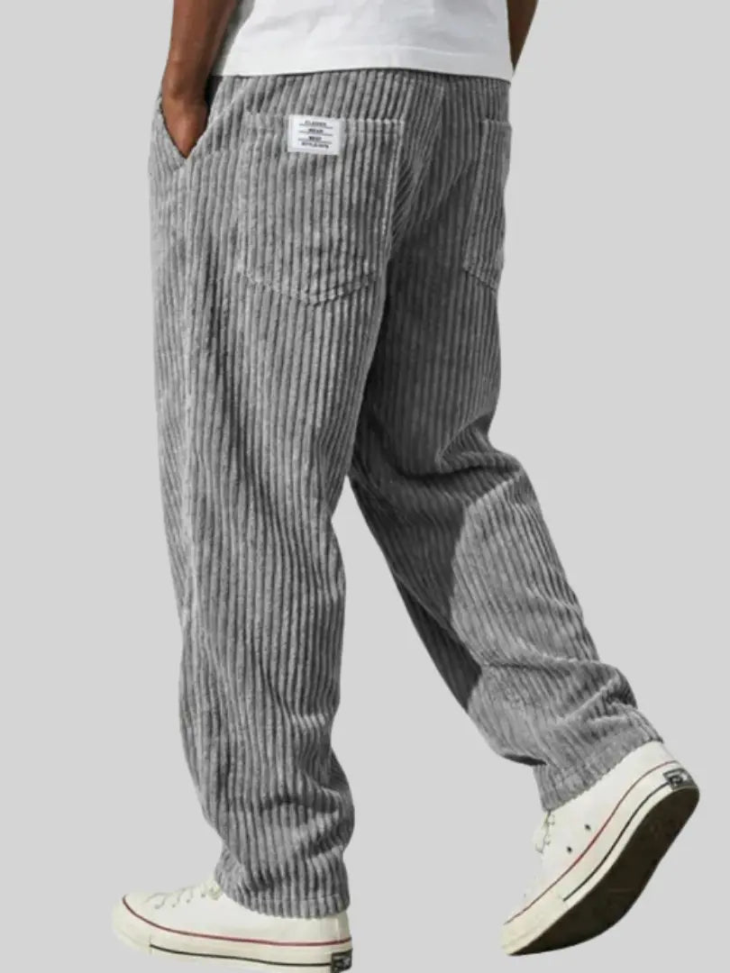 Heren Ribbroek met Elastische Tailleband en Steekzakken