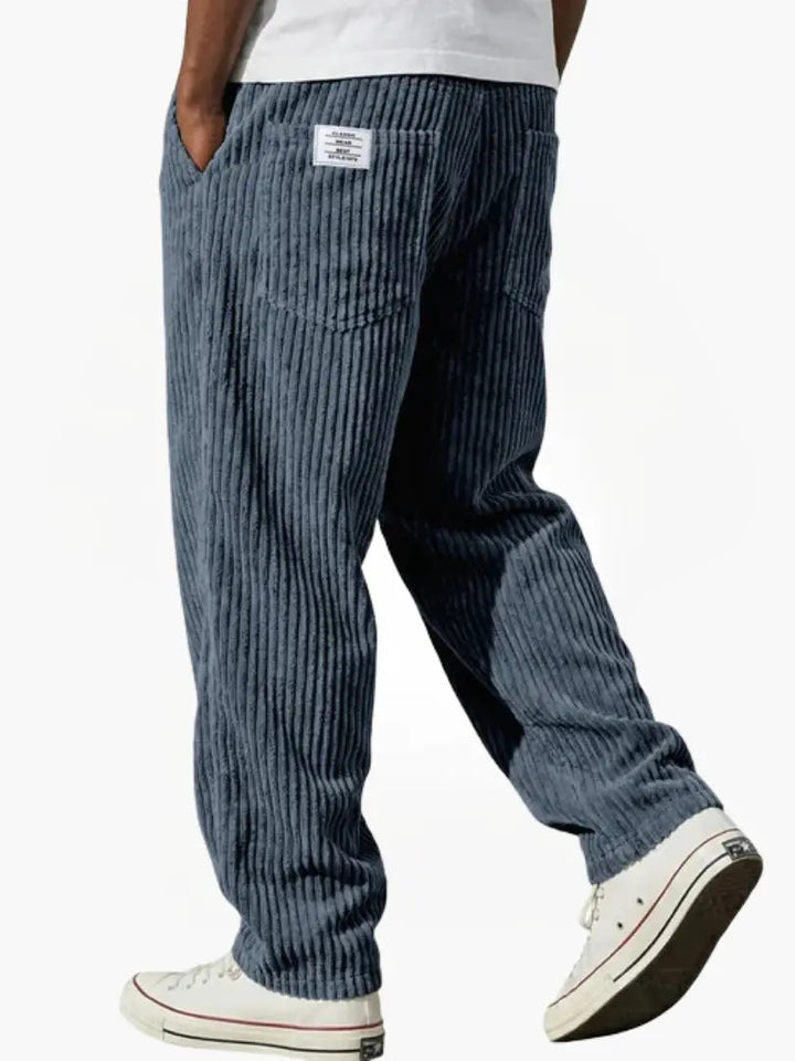 Heren Ribbroek met Elastische Tailleband en Steekzakken