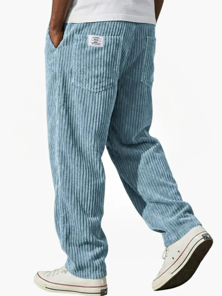 Heren Ribbroek met Elastische Tailleband en Steekzakken